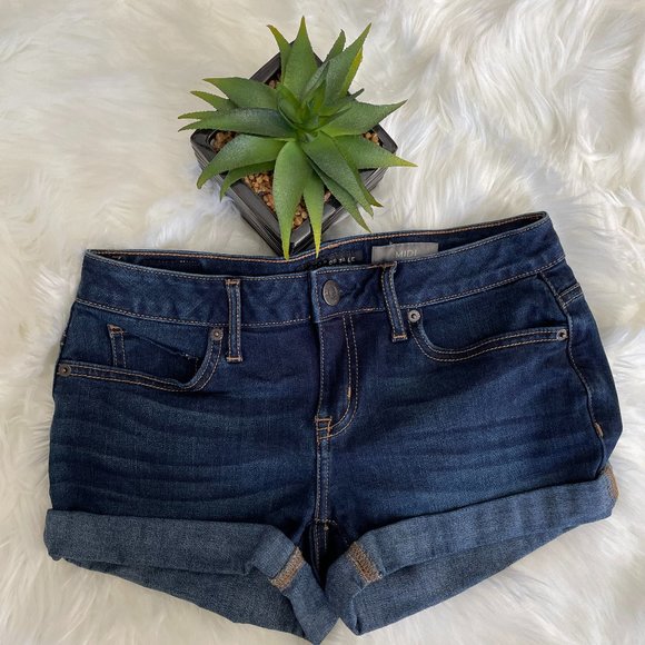Denim Cuffed Shorts - Picture 1 of 2